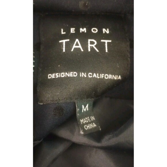 Lemon Tart Vest Sleeveless Full Zip‎ Pockets Blue Dots Mid Length Women Medium - Picture 3 of 4